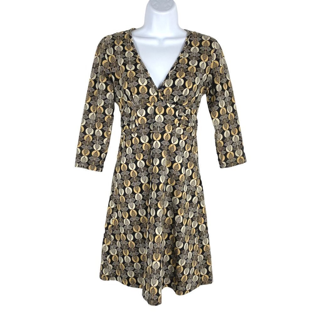 Patagonia Margot Dress V-Neck Multicolored Print Outdoor Cotton Blend Women's XS